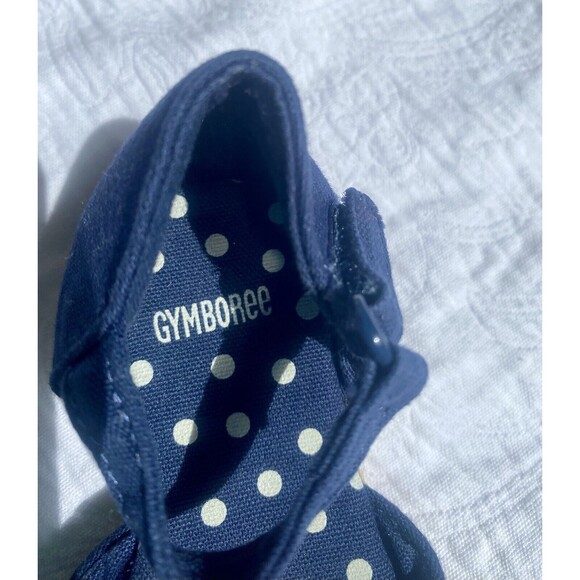 Gymboree Baby Girl Sz 5T Peep Toe Sandals Red Blooming Flower Blue Nautical - Picture 6 of 9